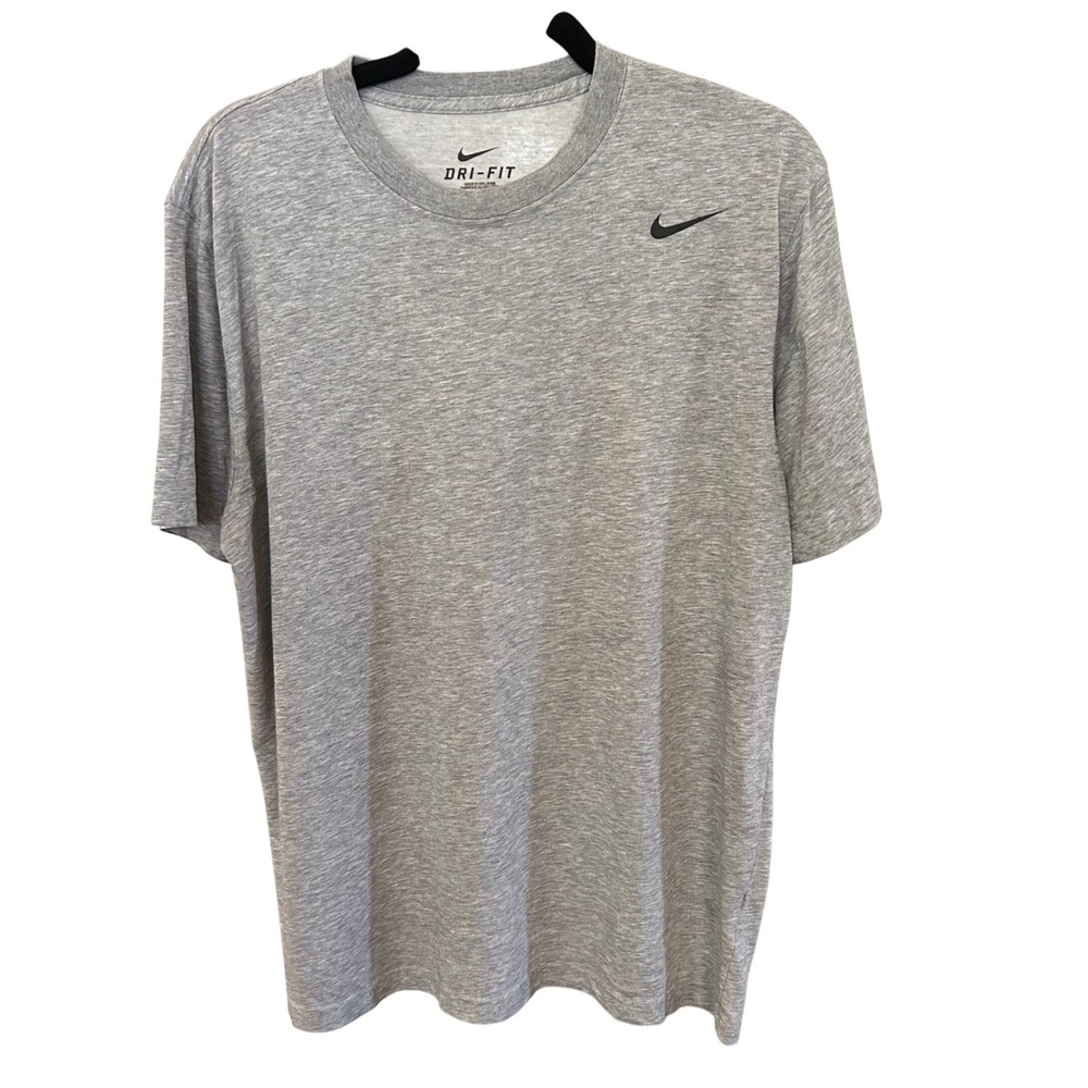 Nike Dri-FIT T-Shirt Gray Athletic Training‎ Gym Tee Shirt Large